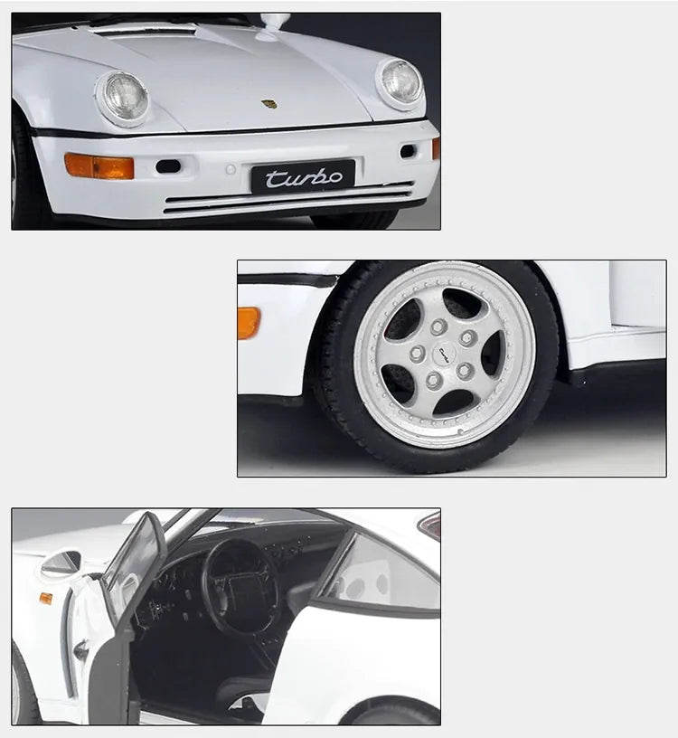 [Welly] 1:18 Porsche 1991 964 Turbo White Model Car Die-Cast