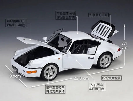 [Welly] 1:18 Porsche 1991 964 Turbo White Model Car Die-Cast