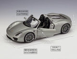 [Welly] 1:18 Porsche 2013 918 Convertible Gray Model Car Die-Cast