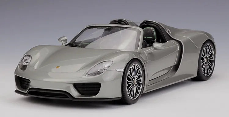 [Welly] 1:18 Porsche 2013 918 Convertible Gray Model Car Die-Cast