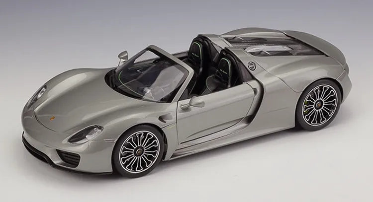 [Welly] 1:18 Porsche 2013 918 Convertible Gray Model Car Die-Cast