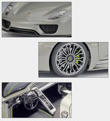 [Welly] 1:18 Porsche 2013 918 Convertible Gray Model Car Die-Cast