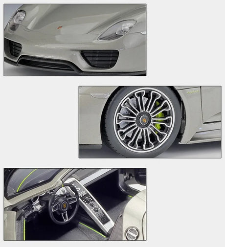 [Welly] 1:18 Porsche 2013 918 Convertible Gray Model Car Die-Cast