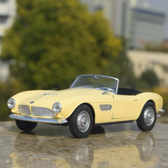 [Welly] 1:24 BMW 1956 507 Convertible giallo modellino di auto Die-Cast