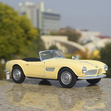 [Welly] 1:24 BMW 1956 507 Convertible geel modelauto Die-Cast