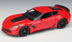 [Welly] 1:24 Chevrolet 2017 Corvette Z06 rosso modellino di auto Die-Cast