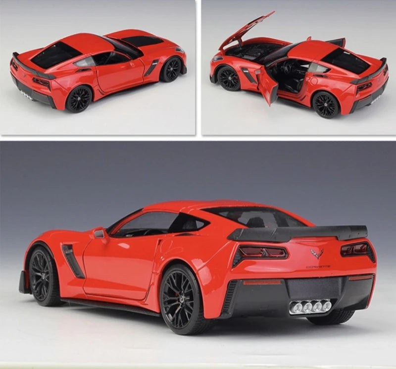 [Welly] 1:24 Chevrolet 2017 Corvette Z06 rosso modellino di auto Die-Cast