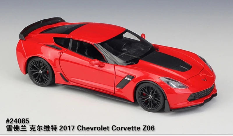 [Welly] 1:24 Chevrolet 2017 Corvette Z06 rosso modellino di auto Die-Cast