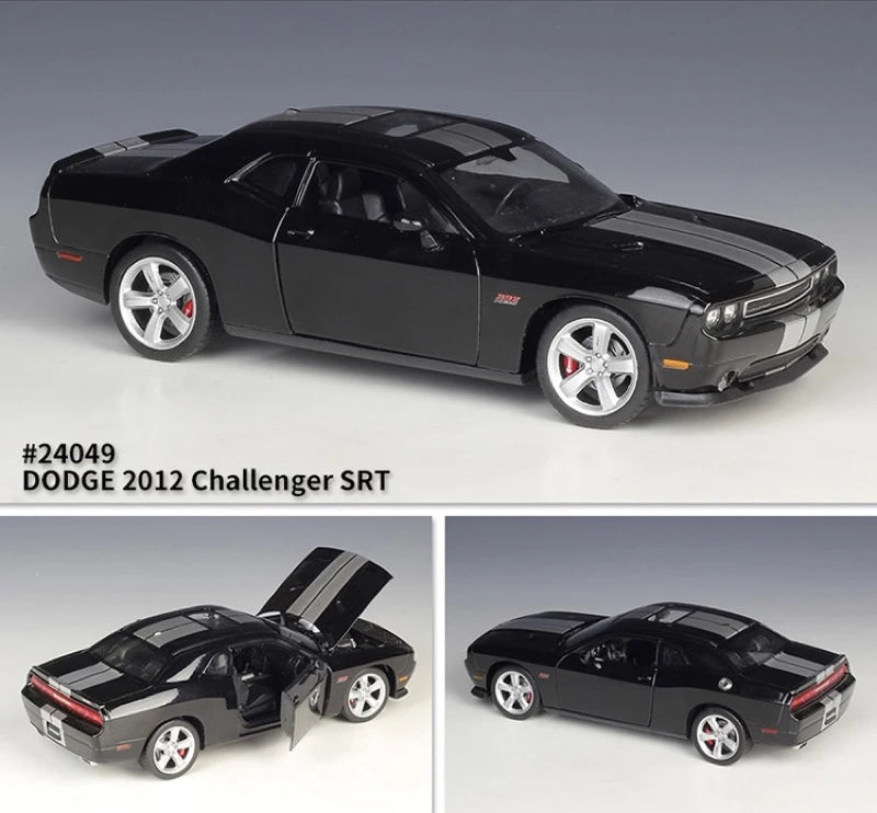 [Welly] 1:24 Dodge 2012 Challenger SRT Glossy Black Model Car Die-Cast