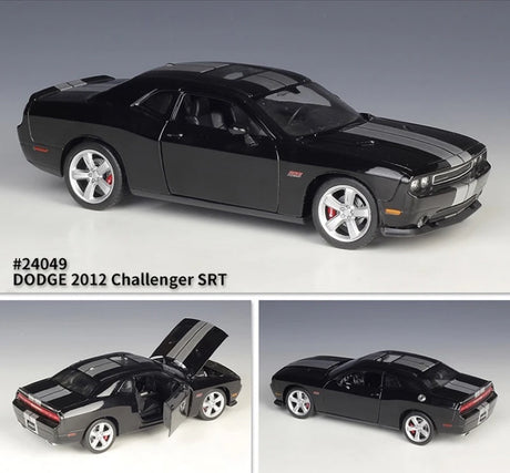 [Welly] 1:24 Dodge 2012 Challenger SRT Glossy Black Model Car Die-Cast