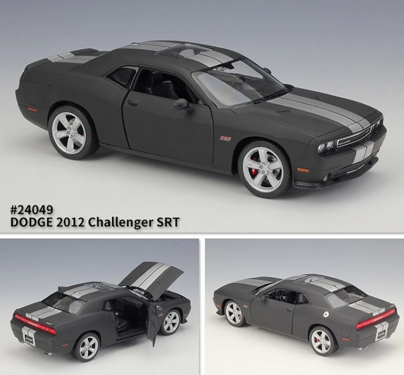 [Welly] 1:24 Dodge 2012 Challenger SRT Matte Black Model Car Die-Cast