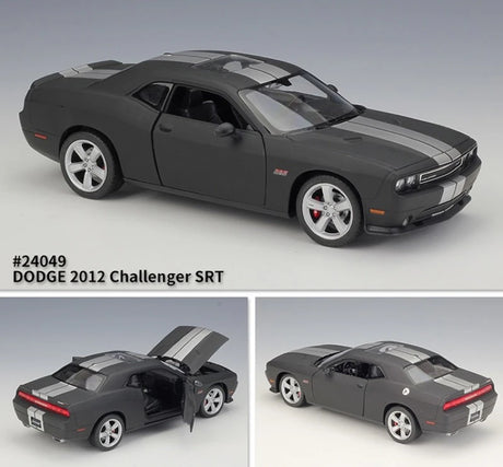 [Welly] 1:24 Dodge 2012 Challenger SRT Matte Black Model Car Die-Cast
