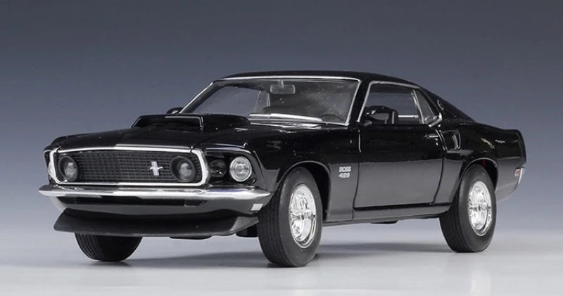 [Welly] 1:24 Ford 1969 Mustang Boss 429 Black Model Car Die-Cast