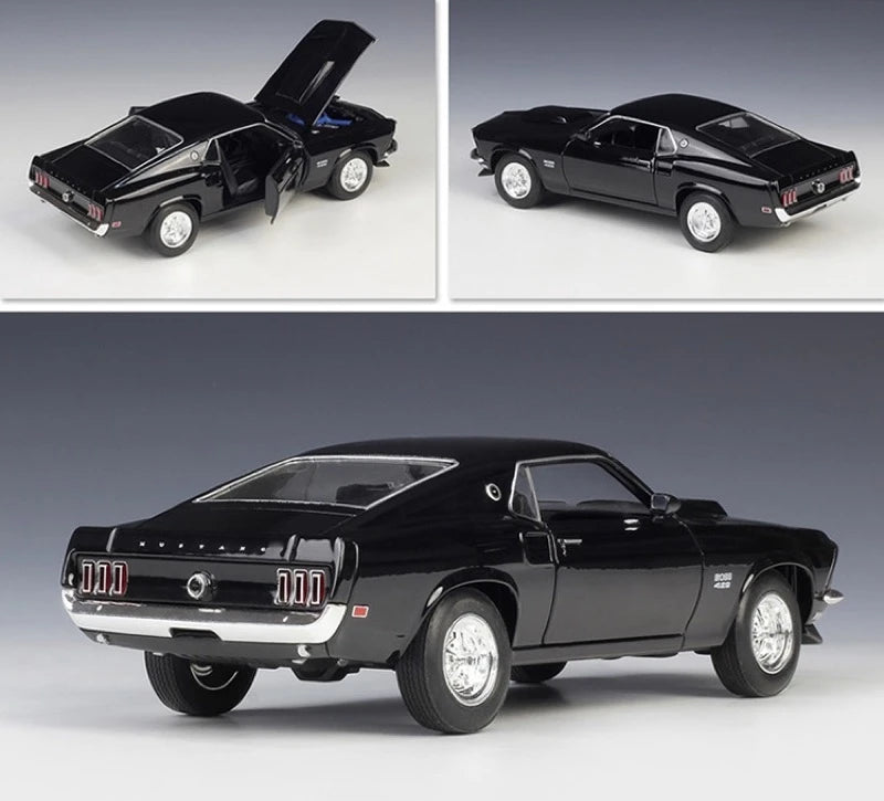 [Welly] 1:24 Ford 1969 Mustang Boss 429 Black Model Car Die-Cast