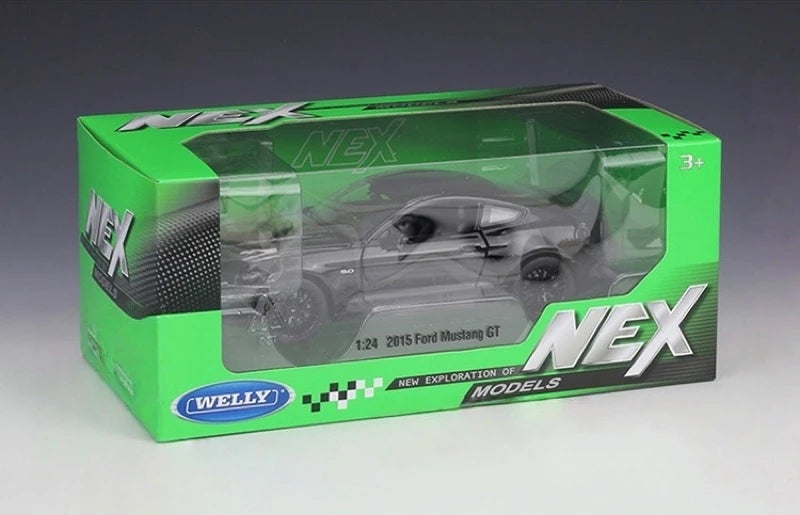 [Welly] 1:24 Ford 2015 Mustang GT Glossy Black Model Car Die-Cast