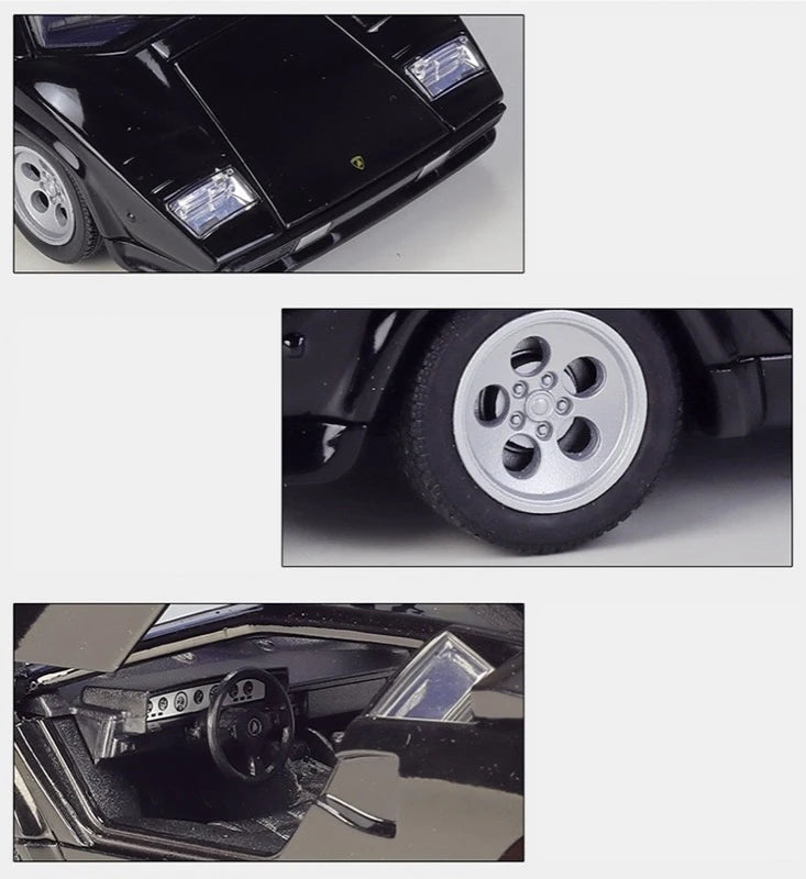 [Welly] 1:24 Lamborghini 1974 Countach LP 5000 QV Black Model Car Die-Cast