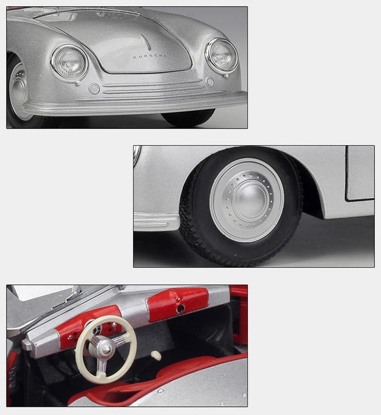 [Welly] 1:24 Porsche 1948 356 No.1 Roadster Silver Model Car Die-Cast