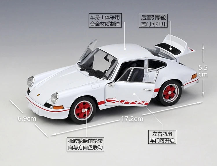 [Welly] 1:24 Porsche 1973 911 Carrera RS White Model Car Die-Cast
