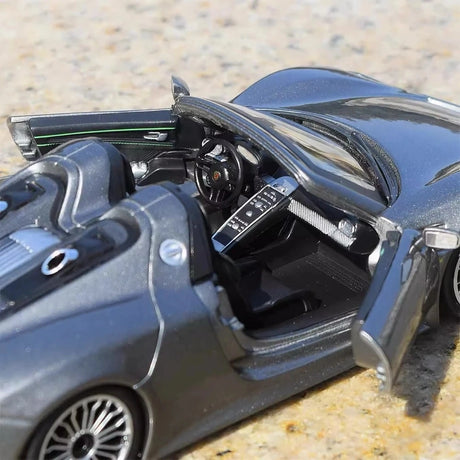 [Welly] 1:24 Porsche 2013 918 Spyder argento modellino di auto Die-Cast