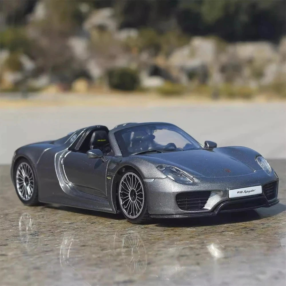 [Welly] 1:24 Porsche 2013 918 Spyder Silver Model Car Die-Cast