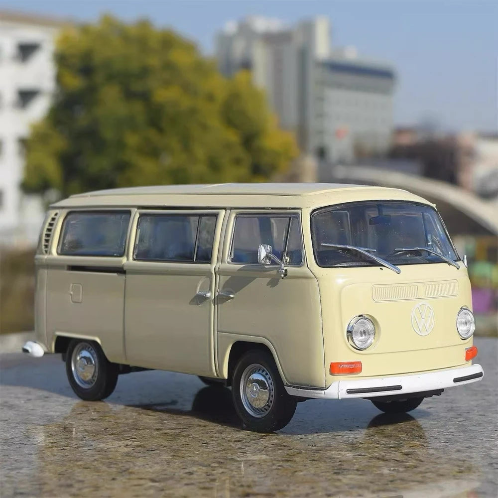 [Welly] 1:24 Volkswagen 1972 T2 Bus White Model Car Die-Cast