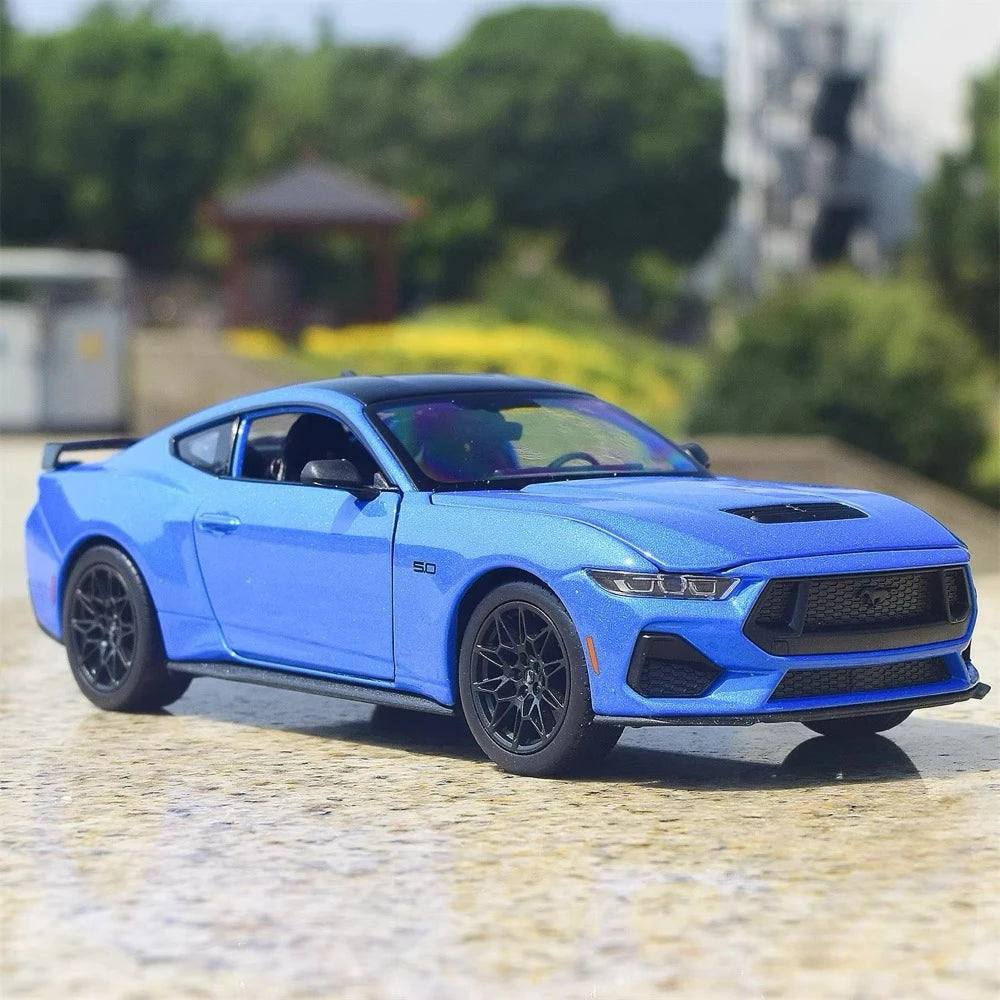 [Welly] 1:25 Ford 2024 Mustang GT Blue Model Car Die-Cast