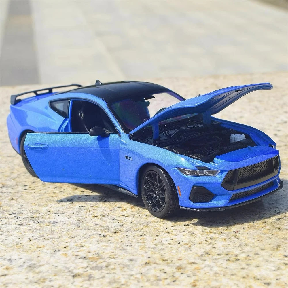 [Welly] 1:25 Ford 2024 Mustang GT Blue Model Car Die-Cast
