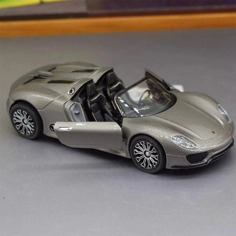 [Welly] 1:36 Porsche 2013 918 Convertible Gray Model Car Die-Cast