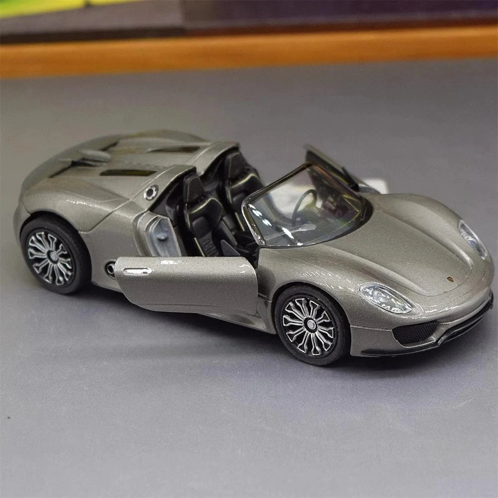 [Welly] 1:36 Porsche 2013 918 Convertible Gray Model Car Die-Cast
