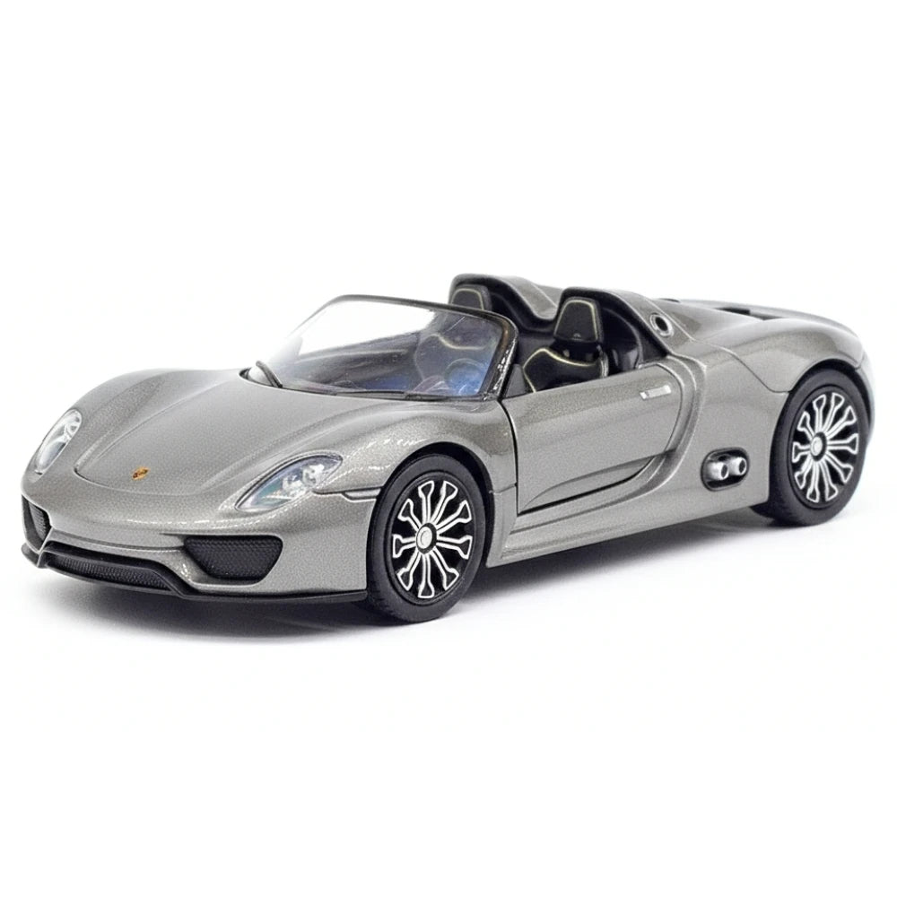 [Welly] 1:36 Porsche 2013 918 Convertible Gray Model Car Die-Cast
