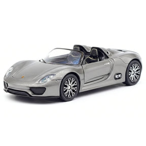 [Welly] 1:36 Porsche 2013 918 Convertible Gray Model Car Die-Cast