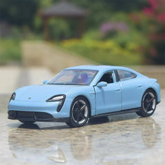 [Welly] 1:36 Porsche 2019 Taycan Turbo S Blue Model Car Die-Cast