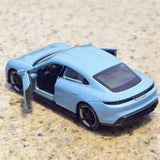 Welly Porsche 2019 Taycan Turbo S azul 1:36 – modelo de exposição em metal fundido