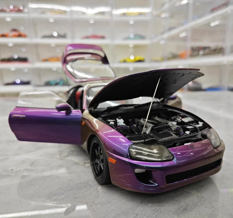 [WhelArt] 1:18 Toyota 1993 Supra A80 Purple Model Car Die-Cast