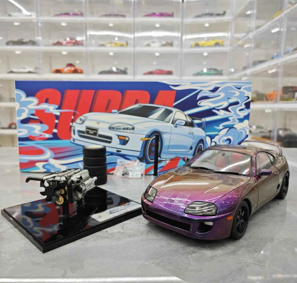 [WhelArt] 1:18 Toyota 1993 Supra A80 Purple Model Car Die-Cast
