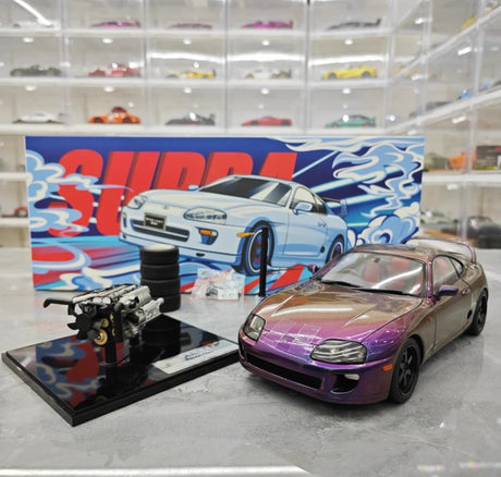 [WhelArt] 1:18 Toyota 1993 Supra A80 Purple Model Car Die-Cast