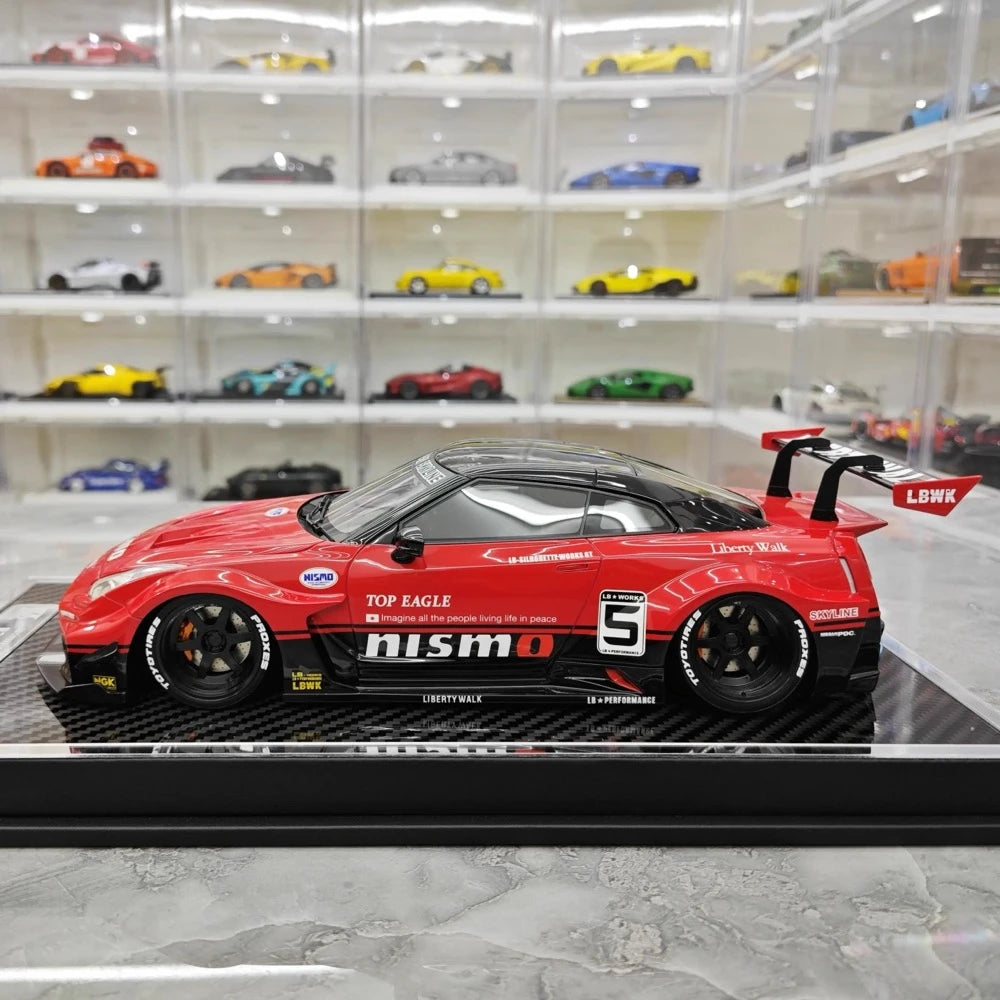 [YY] 1:18 Nissan 2007 35GT-RR LB-Silhouette WORKS Red Model Car Resin