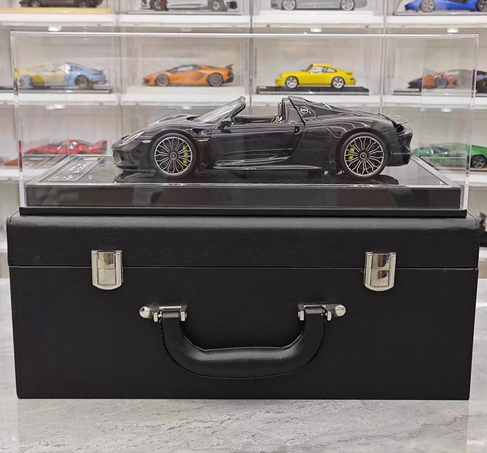 [YY] 1:18 Porsche 2013 918 Spyder Convertible nero modellino di auto resina