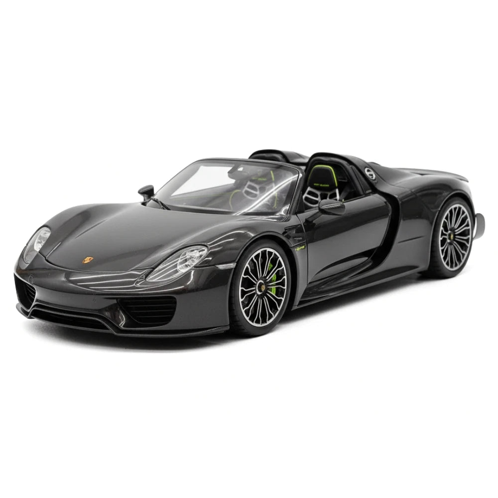 [YY] 1:18 Porsche 2013 918 Spyder Convertible nero modellino di auto resina