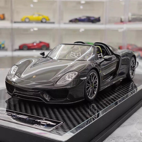 [YY] 1:18 Porsche 2013 918 Spyder Convertible Black Model Car Resin