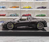 [YY] 1:18 Porsche 2013 918 Spyder Convertible Black Model Car Resin