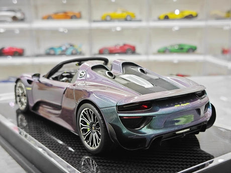 [YY] 1:18 Porsche 2013 918 Spyder Convertible Gradient Model Car Resin