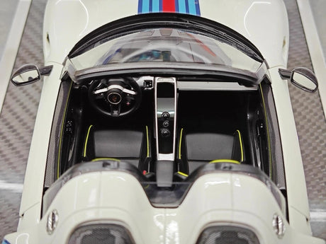 [YY] 1:18 Porsche 2013 918 Spyder Convertible Martini Model Car Resin