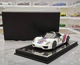 [YY] 1:18 Porsche 2013 918 Spyder Convertible Martini modelauto Hars