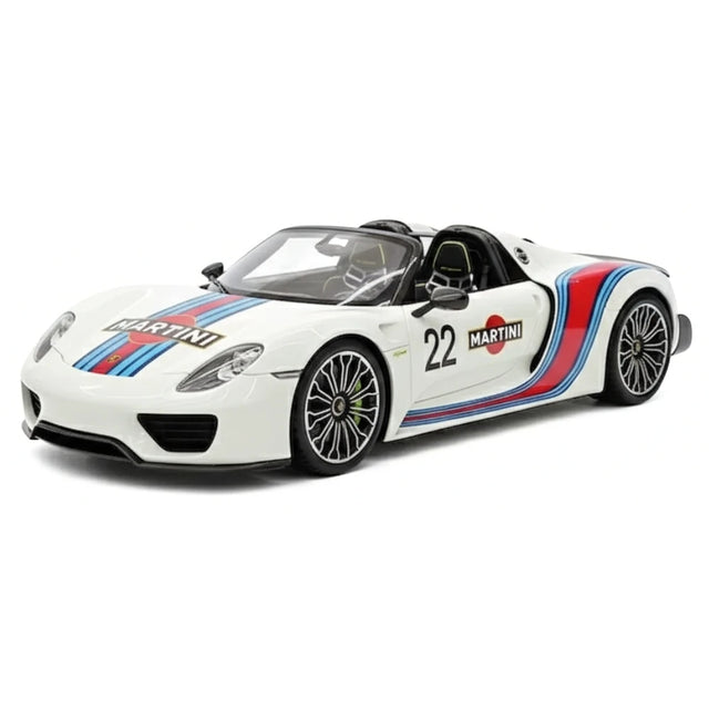 [YY] 1:18 Porsche 2013 918 Spyder Convertible Martini modelauto Hars