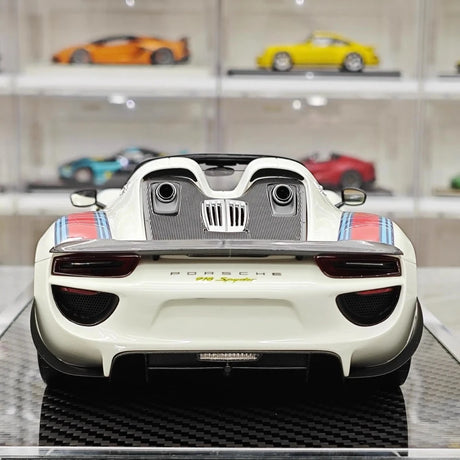 [YY] 1:18 Porsche 2013 918 Spyder Convertible Martini Model Car Resin