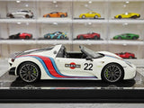 [YY] 1:18 Porsche 2013 918 Spyder Convertible Martini modelauto Hars