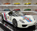 [YY] 1:18 Porsche 2013 918 Spyder Convertible Martini modelauto Hars