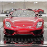 [YY] 1:18 Porsche 2013 918 Spyder Convertible Red Model Car Resin