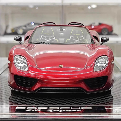 [YY] 1:18 Porsche 2013 918 Spyder Convertible Red Model Car Resin